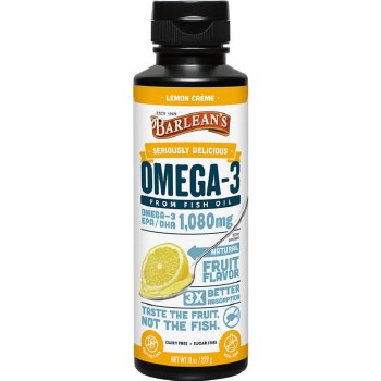 BARLEAN'S Omega-3  from Fish Oil 1080 mg, Lemon Cream , 8 oz
