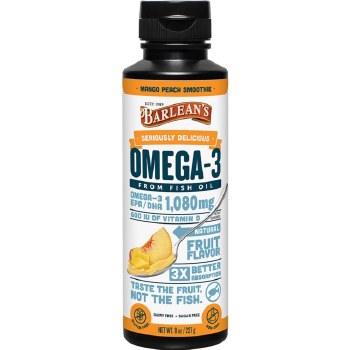 BARLEAN'S Omega-3  from Fish Oil 1080 mg, Mango Peach Smoothie, 16 oz