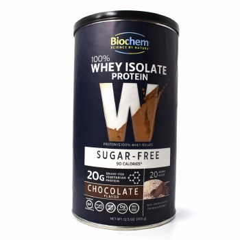 BIOCHEM Sports 100% Whey Isolate Protein Sugar-Free Chocolate, 12.5 oz