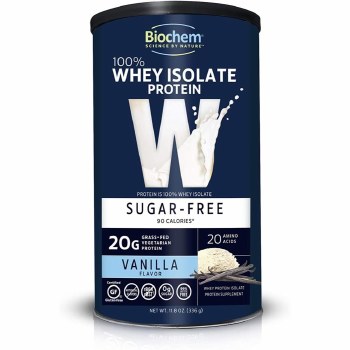 BIOCHEM Sports Whey Protein Powder Sugar Free Vanilla, 11.8 oz