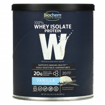 BIOCHEM Sports 100% Whey Isolate Protein Vanilla, 1.8 lbs