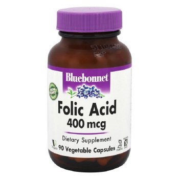 BLUEBONNET Folic Acid 400mcg, 90 vegetable capsules