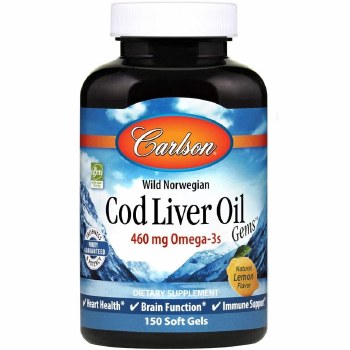 CARLSON Wild Norwegian Cod Liver Oil, 150 Softgels
