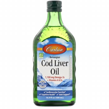 CARLSON Norwegian Cod Liver Oil, 16.9 oz
