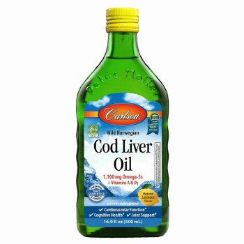 CARLSON Norwegian Cod Liver Oil Lemon, 16.9 fl oz
