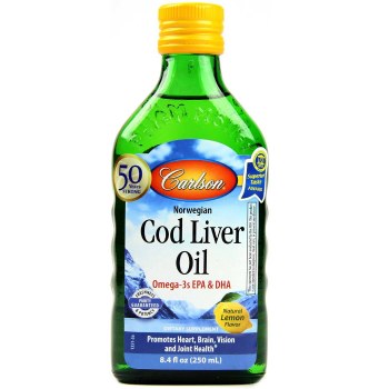 CARLSON Norwegian Cod Liver Oil, 8oz Lemon
