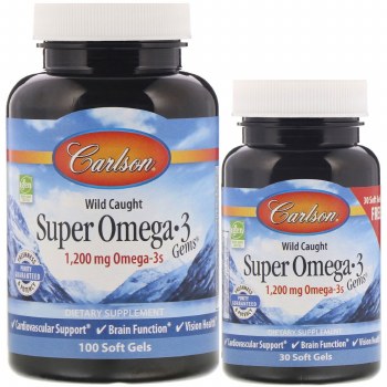 CARLSON Super Omega-3, 100 + 30 Softgels
