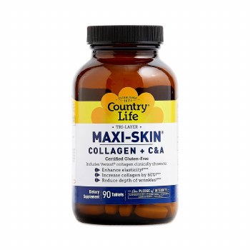 COUNTRY LIFE MAXI-SKIN Collagen + C &amp; A, 90 Tablets