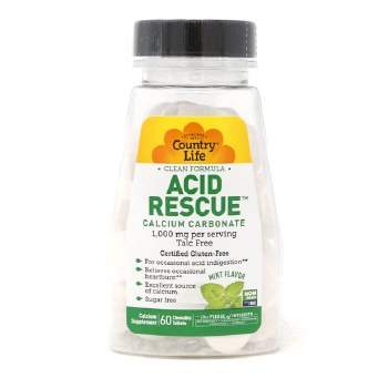 COUNTRY LIFE Acid Rescue Mint, 60 Chewable Tablets