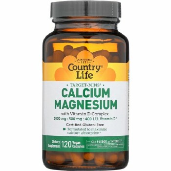 COUNTRY LIFE Calcium-Magnesium with Vitamin D Complex, 120 Vegetarian Capsules