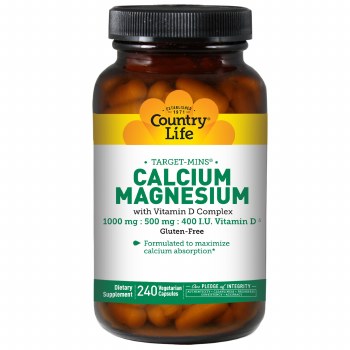 COUNTRY LIFE Calcium-Magnesium with Vitamin D Complex, 240 Vegetarian Capsules