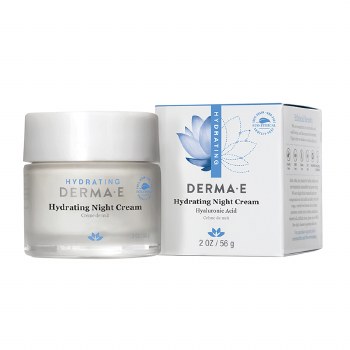 DERMA E Hydrating Night Cream with Hyaluronic Acid, 2 oz