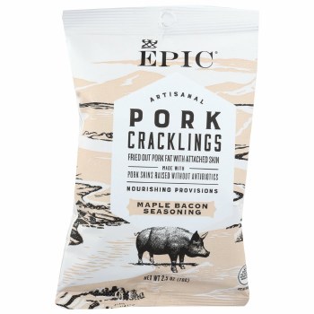 EPIC Pork Cracklings, Maple Bacon Seasoning, 2 oz