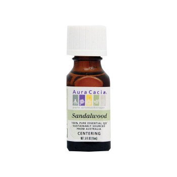 AURA CACIA Sandalwood Pure Essential Oil, 0.5 oz