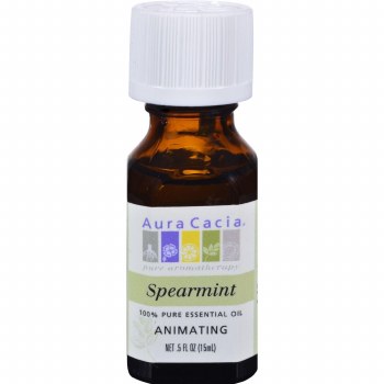 AURA CACIA Spearmint Pure Essential Oil, 0.5 oz