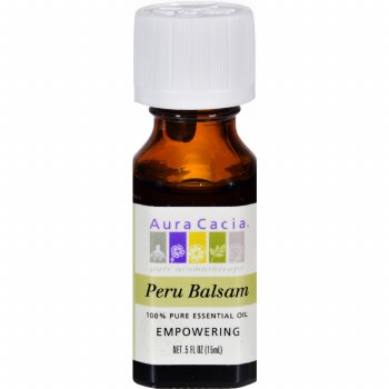 AURA CACIA Peru Balsam Pure Essential Oil, 0.5 oz