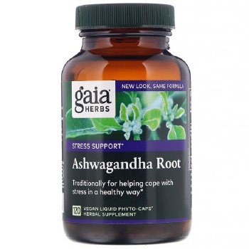GAIA HERBS Ashwaganda, 120 Vegan Liquid Phyto-Caps