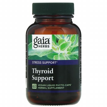GAIA HERBS Thyroid Support, 120 Vegan Liquid Phyto-Caps