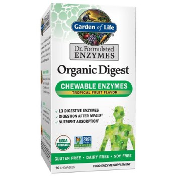 GARDEN OF LIFE Dr. Formulated Enzymes Organic Digest + Tropical Fruit, 90 Chewables