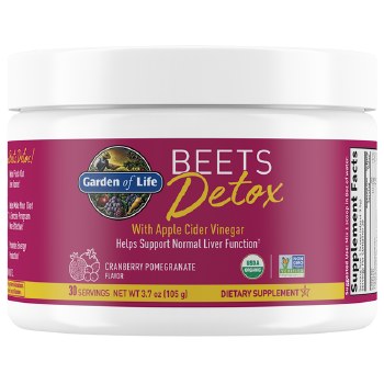 GARDEN OF LIFE Beets Detox with Apple Cider Vinegar Powder, Cranberry Pomegranate flavor, 30 servings