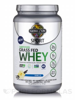 GARDEN OF LIFE Sport Certified Grass Fed Whey Protein Vanilla, 20 Servings