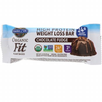 GARDEN OF LIFE Organic Fit Protein Weight Loss Bar, Chocolate Fudge