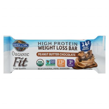 GARDEN OF LIFE Organic Fit Protein Weight Loss Bar, Peanut Butter Chocolate