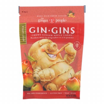 THE GINGER PEOPLE Gin Gins, Chewy Ginger Apple Candy, 3 oz