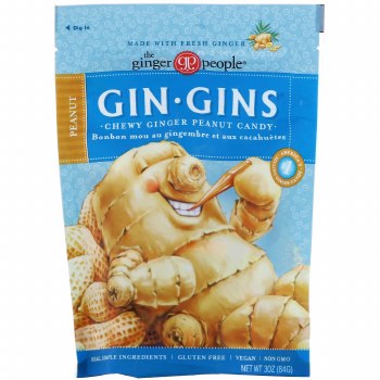 THE GINGER PEOPLE Gin Gins, Chewy Ginger Peanut Candy, 3 oz
