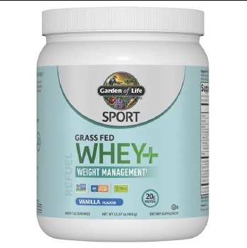 GARDEN OF LIFE Whey + Weight Management, Vanilla, 15.87 Ounces