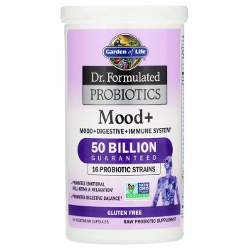 GARDEN OF LIFE Dr. Formulated Probiotics Mood plus, 50 billion, 60 Vegetarian Capsules