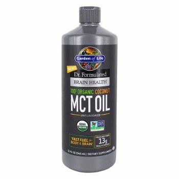 GARDEN OF LIFE Dr. Formulated Brain Health 100% Organic Coconut MCT Oil Unflavored, 32 fl oz