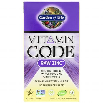 GARDEN OF LIFE Vitamin Code® RAW Zinc, 60 Vegan Capsules