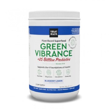 VIBRANT HEALTH Green Vibrance, Blueberry Lemon, 25 Servings