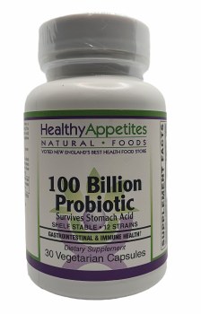 HEALTHY APPETITES 100 Billion Probiotic, 30 Vegetarian Capsules