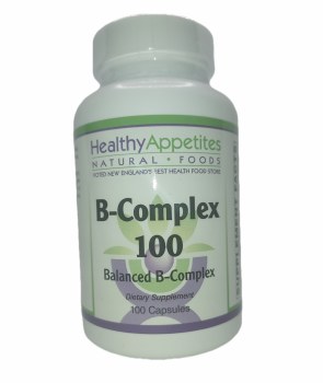 HEALTHY APPETITES B-Complex Balanced B's of 100 mg each 100 capsules
