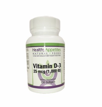 HEALTHY APPETITES Vitamin D3 1000 IU 100 softgels