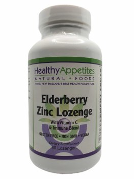 HEALTHY APPETITES Elderberry Zinc Lozenge, 60 Lozenges