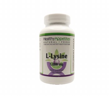 HEALTHY APPETITES L-Lysine, 1,000mg, 100 Tablets