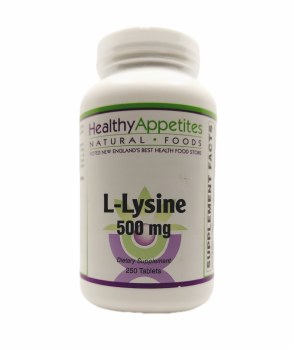 HEALTHY APPETITES L-Lysine, 500mg, 250 Tablets