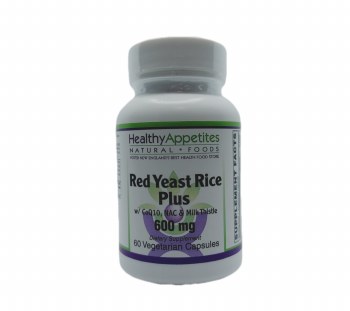 HEALTHY APPETITES Red Yeast Rice Plus, 600mg, 60 Vegetarian Capsules