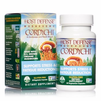 HOST DEFENSE Cordychi, Stress &amp; Fatigue Reduction, 30 capsules