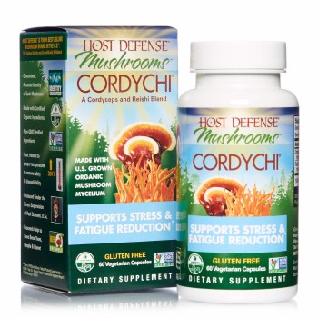 HOST DEFENSE Cordychi, Stress &amp; Fatigue Reduction, 60 capsules