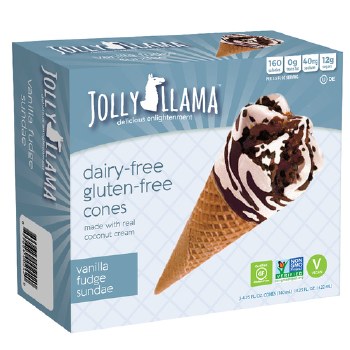 JOLLY LLAMA Vanilla Fudge Cones
