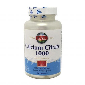 KAL Calcium Citrate 1000, 90 tablets