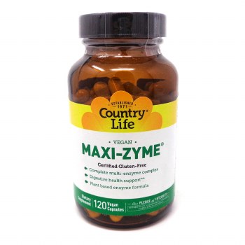 COUNTRY LIFE Maxi-Zyme Caps®, 120 Vegetarian Capsules