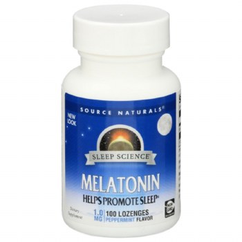 SOURCE NATURALS Melatonin 1 mg, Peppermint flavor, 100 lozenges