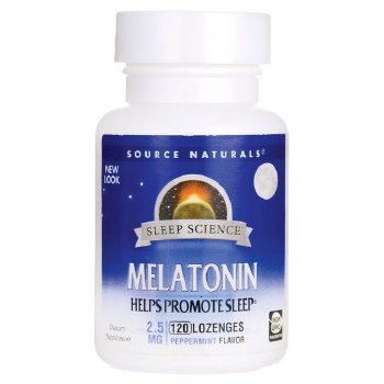 SOURCE NATURALS Melatonin 2.5 mg, Peppermint Flavor, 120 lozenges