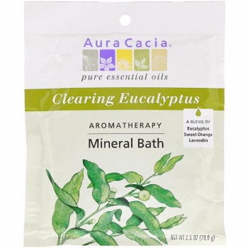 AURA CACIA Aromatherapy Mineral Bath, Clearing Eucalyptus, 2.5 oz