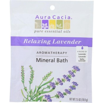AURA CACIA Aromatherapy Mineral Bath, Relaxing Lavender, 2.5 oz